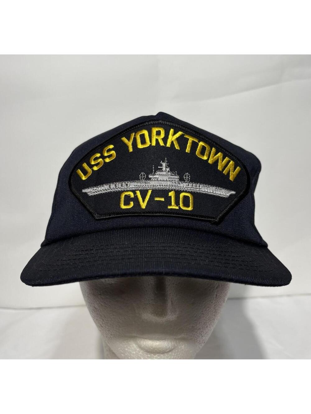 USS‎ Yorktown CV-10 Navy Snapback Hat – Vintage 1990s Made in USA